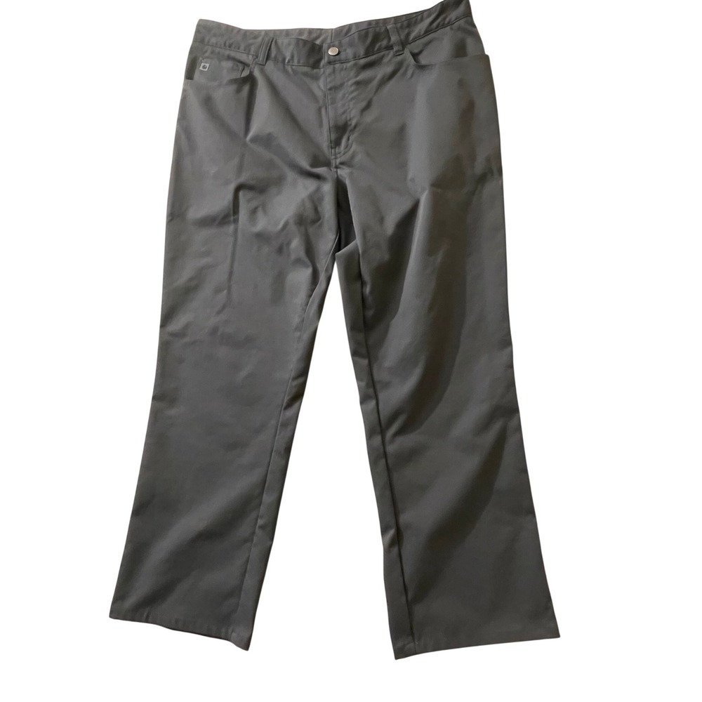Peter Millar Men W38 L26.5 Grey Performance Golf Pants Poly Straight Leg Active‎